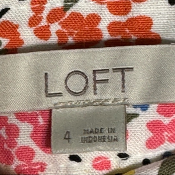 Loft Floral Wrap Midi Skirt Womens Size 4 Linen Blend - Picture 5 of 7